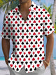 Alohadaddy® Casual Poker Geometric Art Print Chest Pocket Men's Short Sleeve Shirt Big & Tall