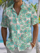 Alohadaddy® Hawaiian Flowers Art Print Chest Pocket Mens Short Sleeve Shirt Big & Tall