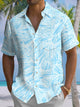 Alohadaddy® Casual Geometric Art Print Moisture Wicking Chest Pocket Mens Short Sleeve Shirt Big & Tall