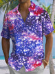 Alohadaddy® Casual Fireworks Art Print Chest Pocket Mens Short Sleeve Shirt Big & Tall