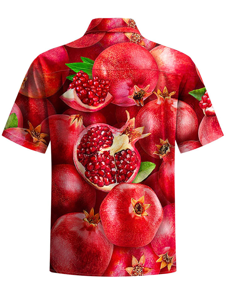 Alohadaddy® Hawaiian Pomegranate Art Print Chest Pocket Men&