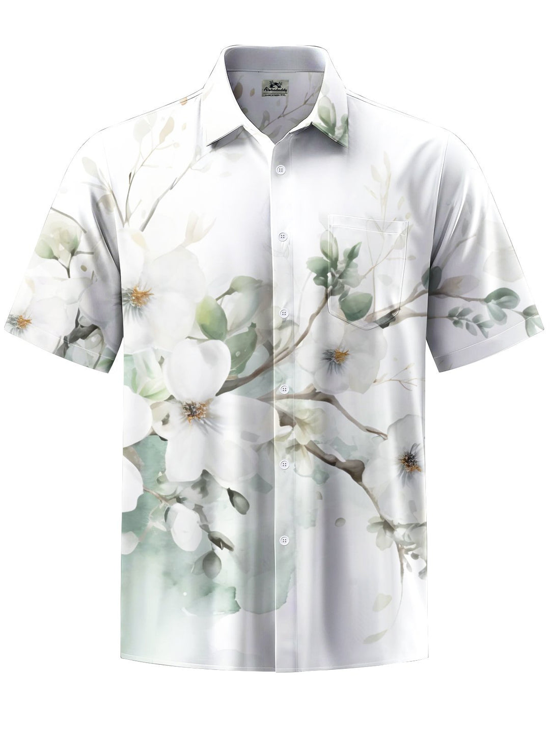 Alohadaddy® Hawaiian Floral Art Print Chest Pocket Men&
