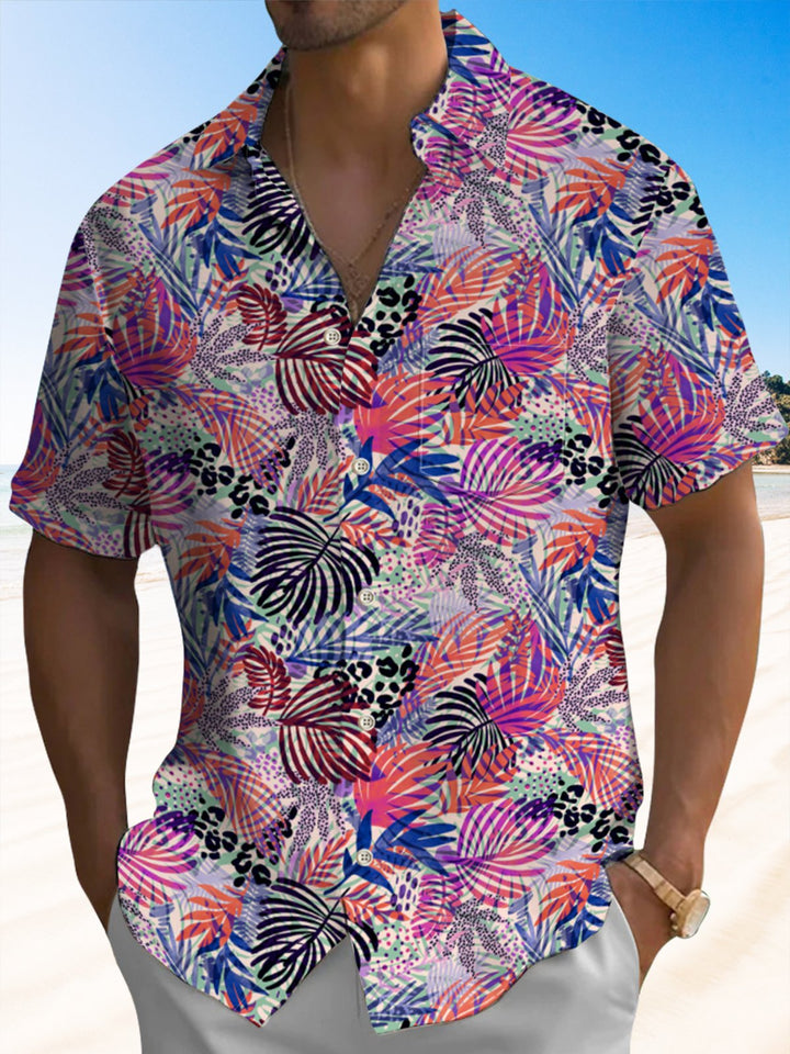Alohadaddy® Hawaiian Palm Leaf Art Print Pocket Stretch Men&
