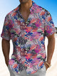 Alohadaddy® Hawaiian Palm Leaf Art Print Pocket Stretch Men's Short Sleeve Shirt Big & Tall