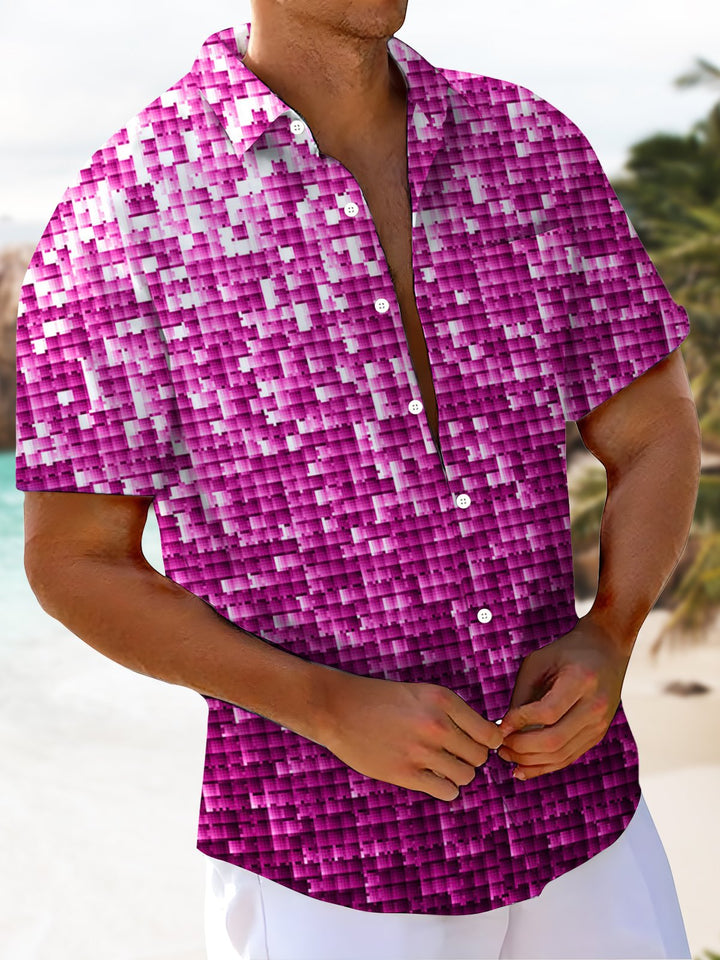 Alohadaddy® Casual Geometric Gradient Print Art Stretch Men&