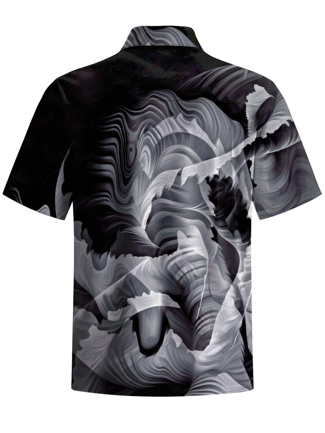 Alohadaddy® Casual Abstract Art Print Chest Pocket Stretch Men&