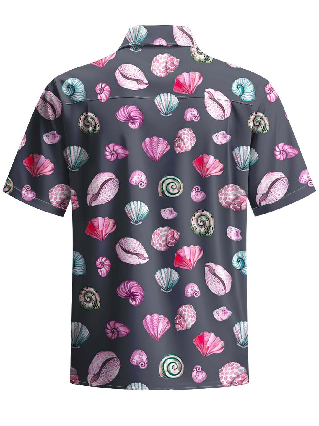Alohadaddy® Casual Shell Art Print Chest Pocket Stretch Men&