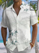 Alohadaddy Casual Everyday Bamboo Asymmetric Print Art Stretch Oversized Button Cardigan Polyester Short Sleeve Shirt