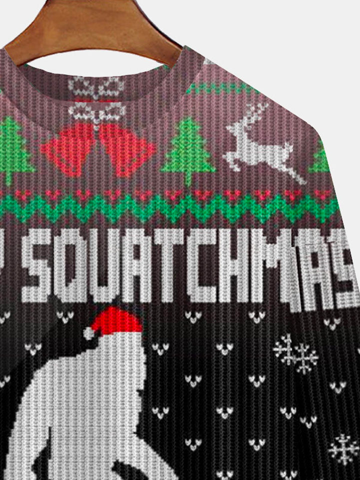 Alohadaddy Christmas Sweater Bigfoot 3D Digital Print Men&