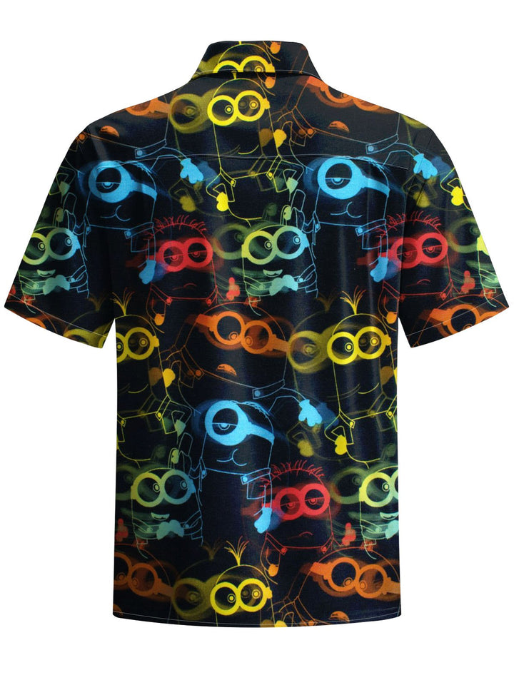 Alohadaddy® Casual Cartoon Print Chest Pocket Men&