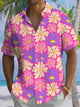 Alohadaddy® Hawaiian Flowers Print Chest Pocket Mens Short Sleeve Shirt Big & Tall