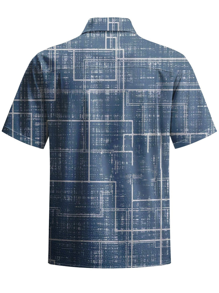 Alohadaddy® Vintage Plaid Print Chest Pocket Men&
