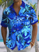 Alohadaddy® Hawaiian Leaves Contrast Color Art Print Chest Pocket Mens Short Sleeve Shirt Big & Tall