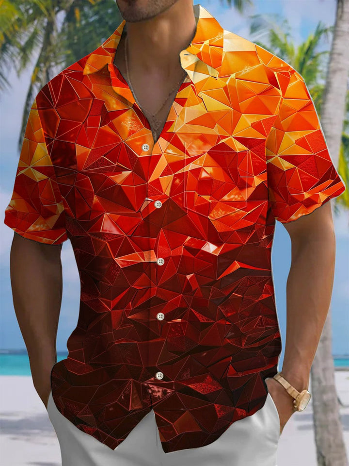 Alohadaddy® Vintage Geometric Ombre Art Print Moisture Wicking Men&