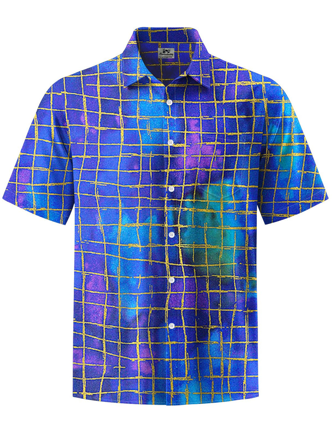 Alohadaddy® Casual Geometric Plaid Art Print Moisture Wicking Men&