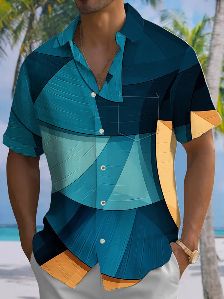 Alohadaddy® Casual Geometric Art Print Moisture Wicking Men&