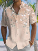 Alohadaddy® Hawaiian Flowers Art Print Chest Pocket Mens Short Sleeve Shirt Big & Tall