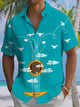 Alohadaddy® Casual Guitar Art Print Chest Pocket Moisture Wicking Mens Short Sleeve Shirt Big & Tall