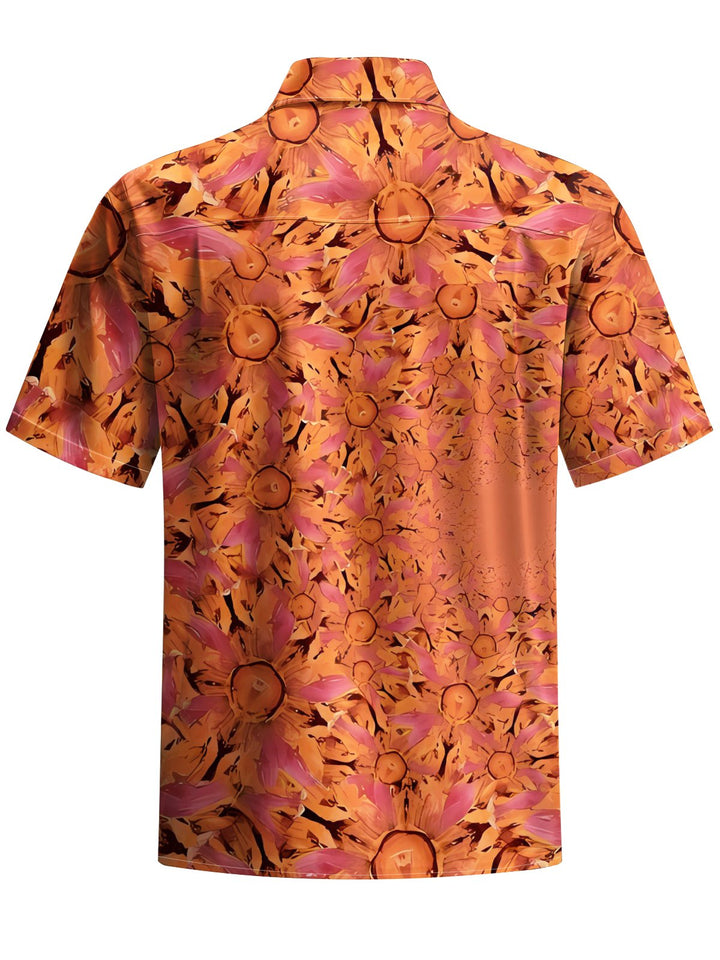 Alohadaddy® Vintage Floral Art Print Chest Pocket Men&