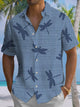 Alohadaddy® Men's Casual Dragonfly Art Print Chest Pocket Moisture-Wicking Short Sleeve Shirt Big & Tall