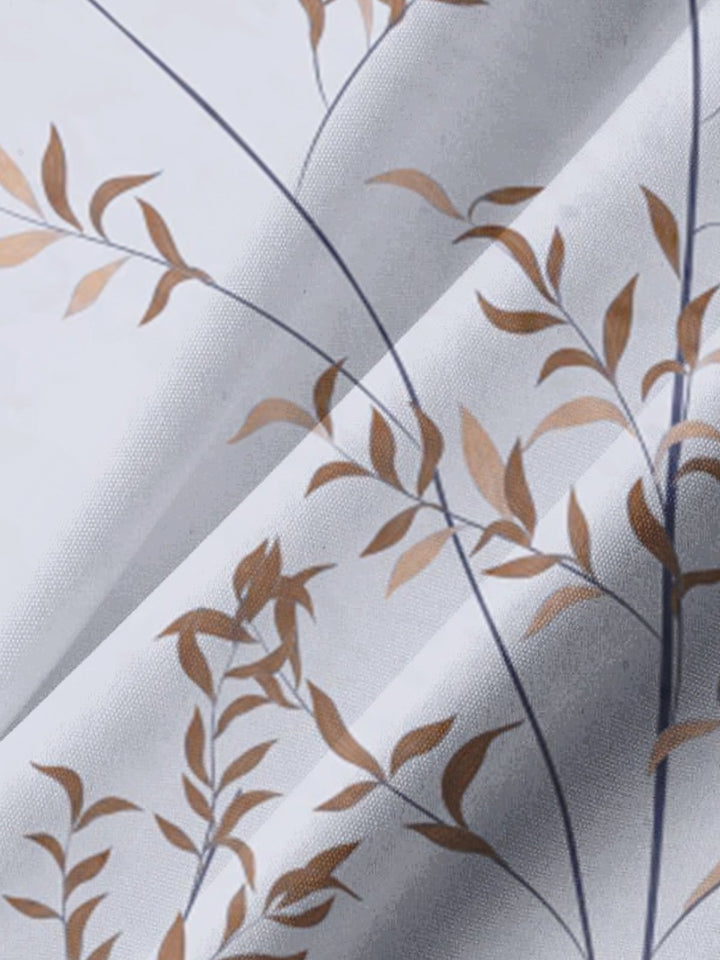 Alohadaddy® Casual Leaf Art Print Chest Pocket Men&