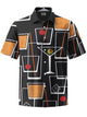 Alohadaddy® Casual Cocktail Geometric Print Stretch Pocket Button Men's Short Sleeve Shirt Big & Tall