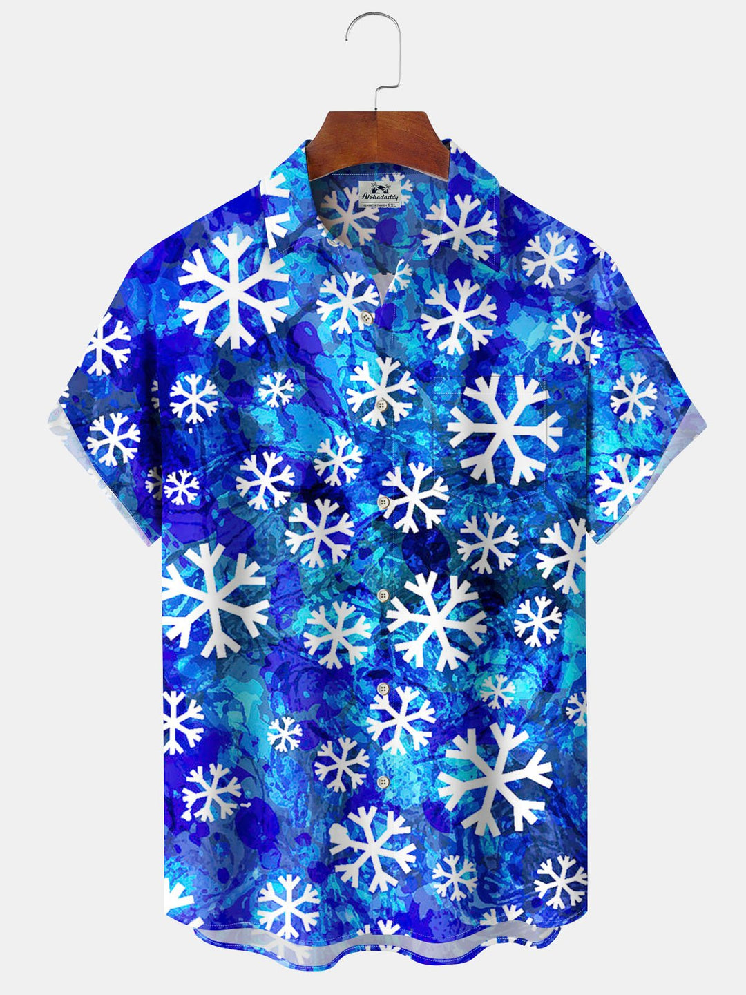 Alohadaddy® Christmas Snowflake Print Pocket Elastic Button Men&