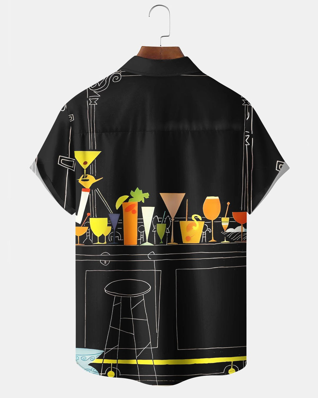 Alohadaddy® Retro Geometric Atomic Cocktail Print Art Pocket Stretch Men&