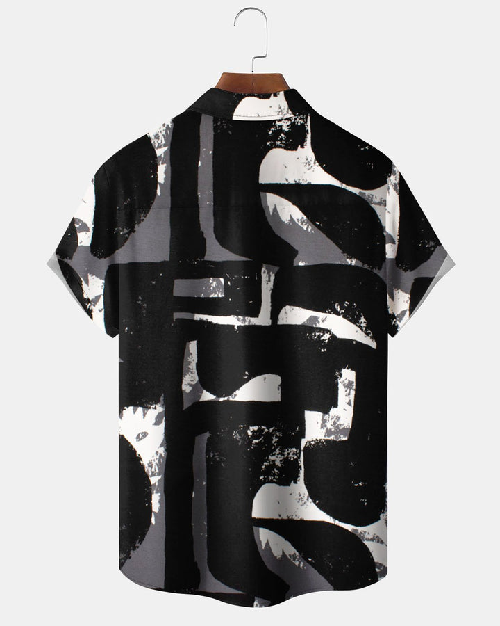 Alohadaddy® Casual Geometric Print Art Pocket Elastic Button Men&