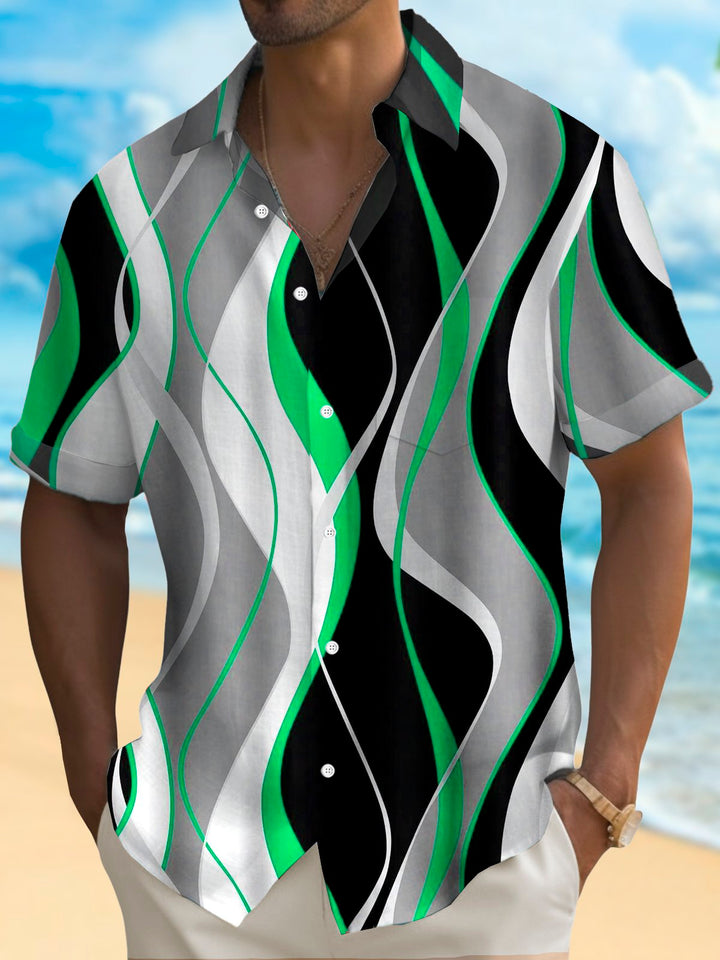 Alohadaddy® Retro Abstract Gradient Art Print Men&