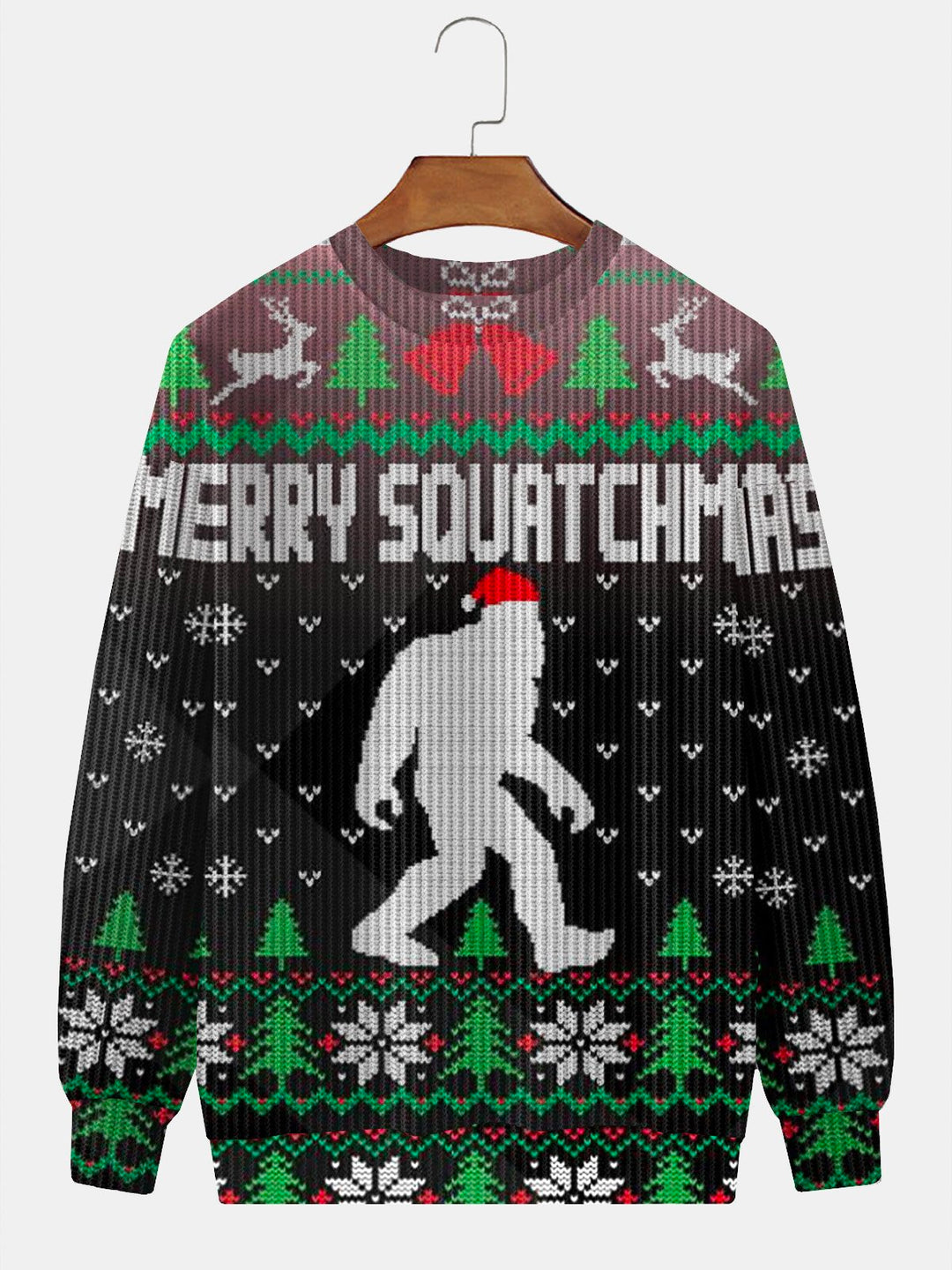 Alohadaddy Christmas Sweater Bigfoot 3D Digital Print Men&