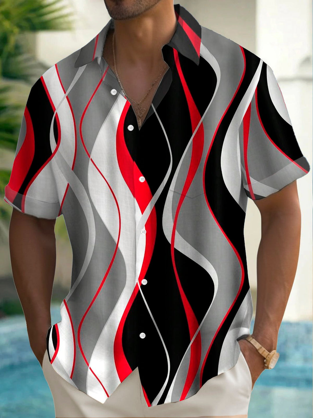 Alohadaddy® Retro Abstract Gradient Art Print Men&