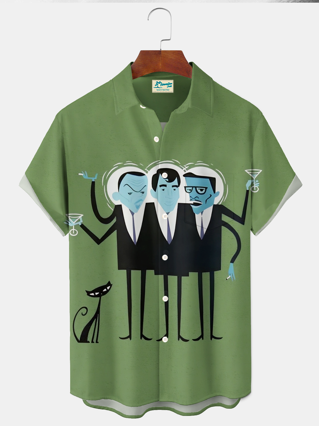 Alohadaddy® Retro 1950s Mid-century Atomic Age Geometric Cocktail Graphic Print Men&