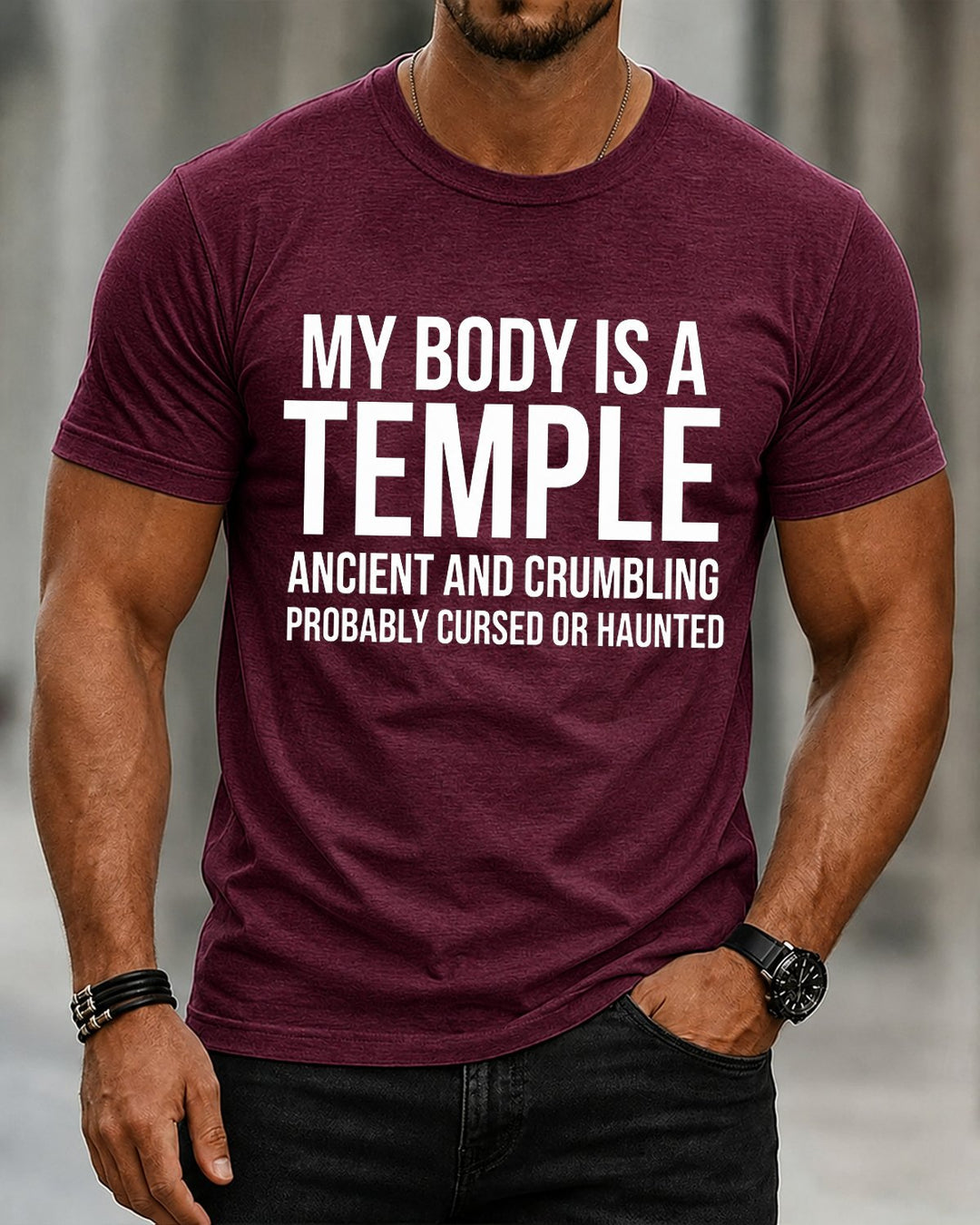 My Body Is A Temple Ancient Crumbling Cursed Haunted Men&