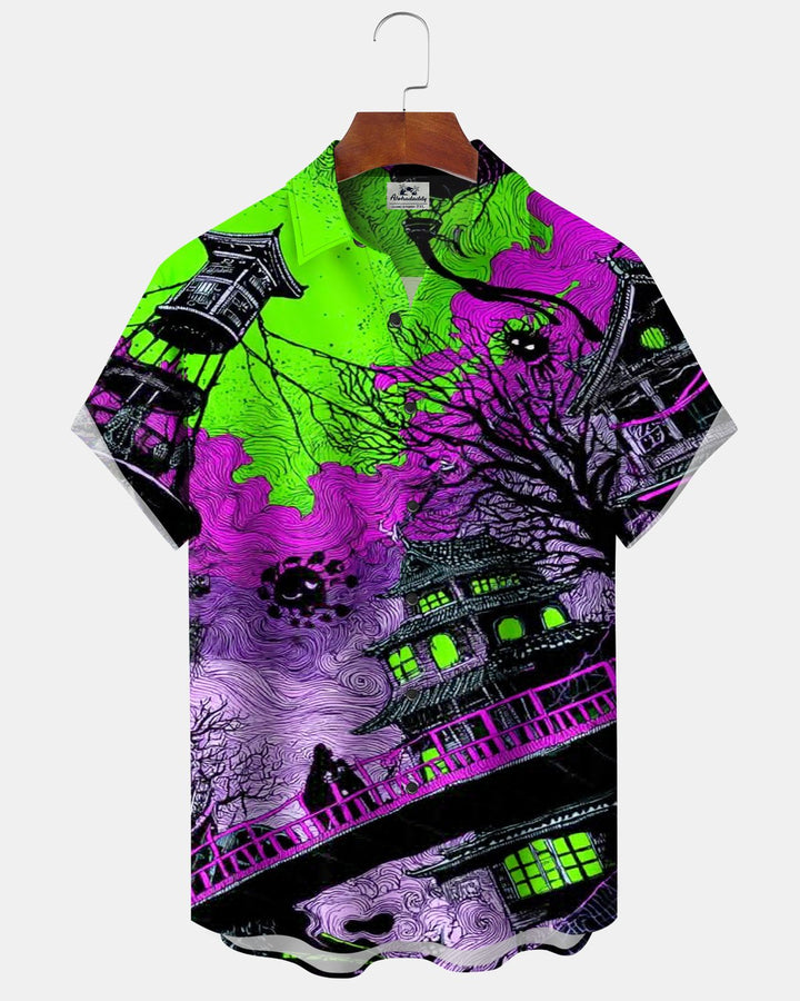 Alohadaddy® Halloween Castle Loft Print Men&