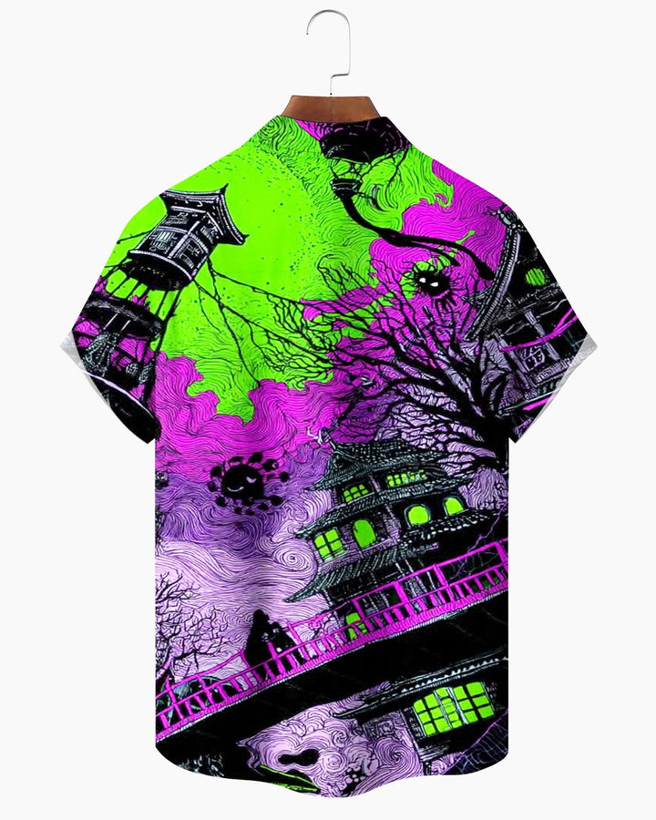 Alohadaddy® Halloween Castle Loft Print Men&