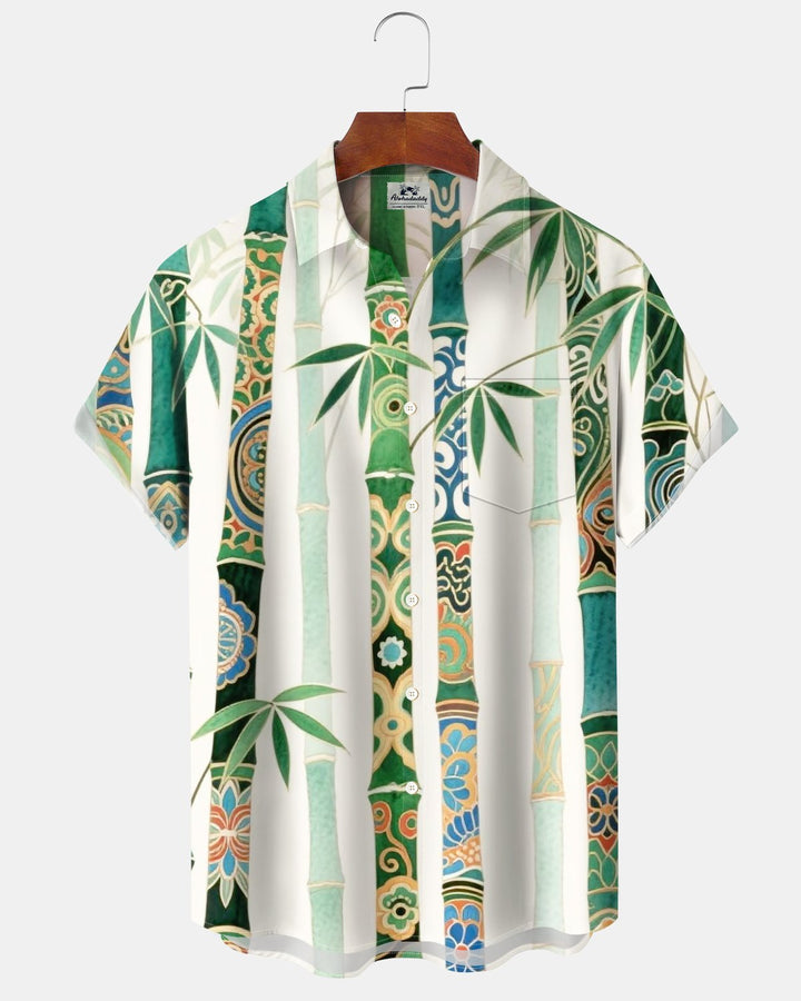 Alohadaddy® Casual Bamboo Art Print Men&