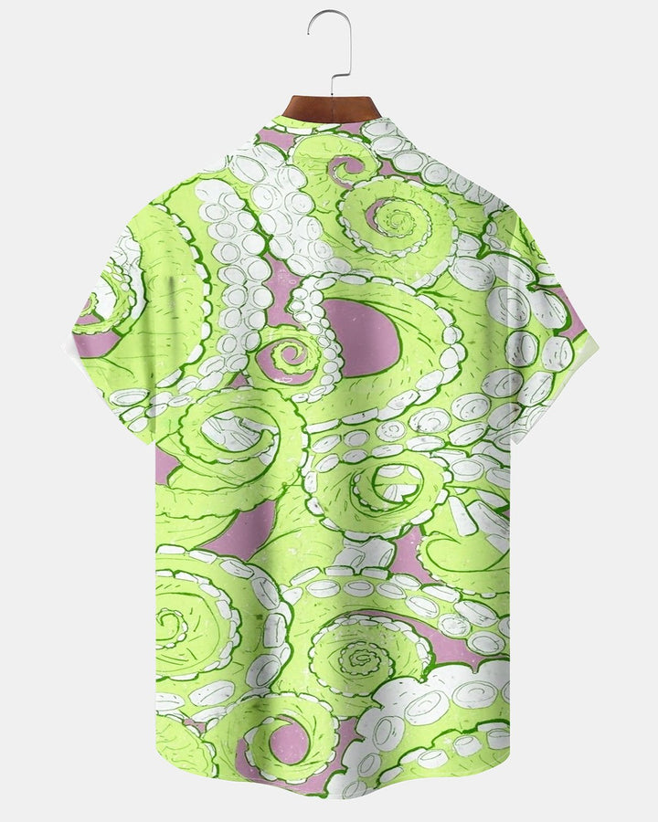 Alohadaddy® Casual Abstract Octopus Print Men&
