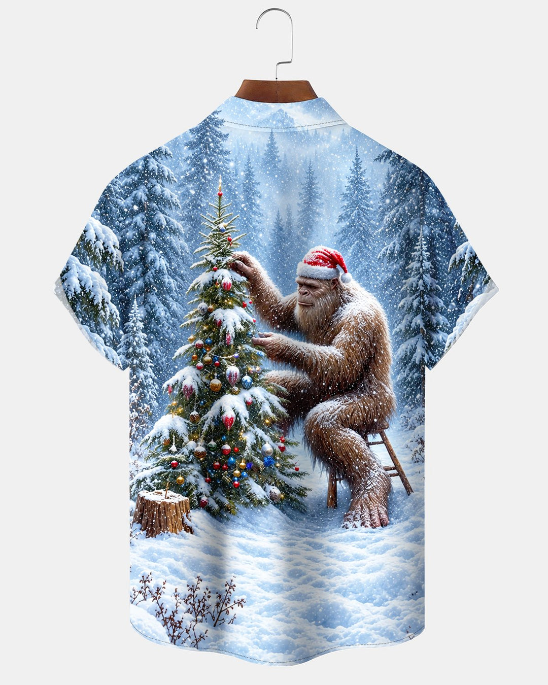 Alohadaddy® Holiday Christmas Gorilla Snow Christmas Tree Print Men&