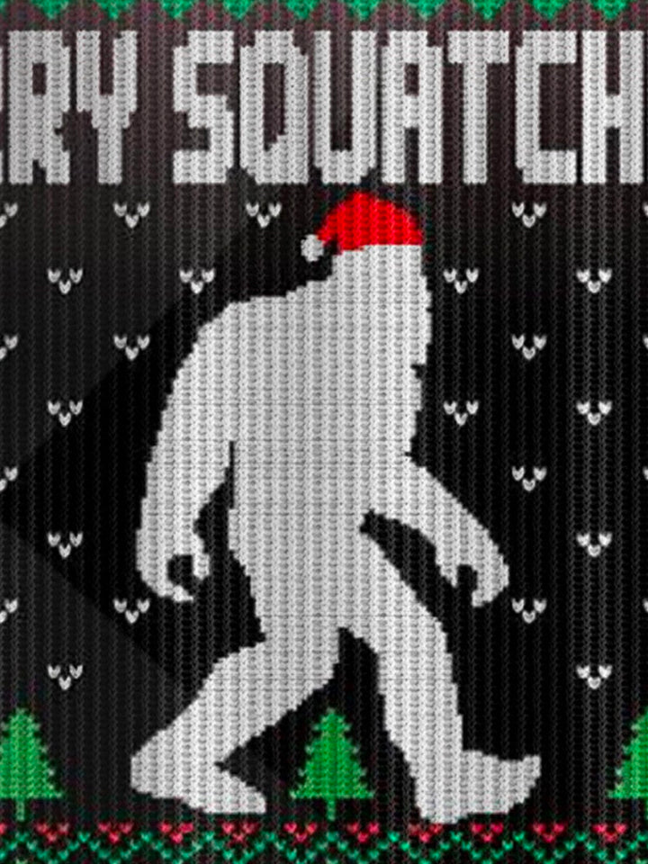 Alohadaddy Christmas Sweater Bigfoot 3D Digital Print Men&