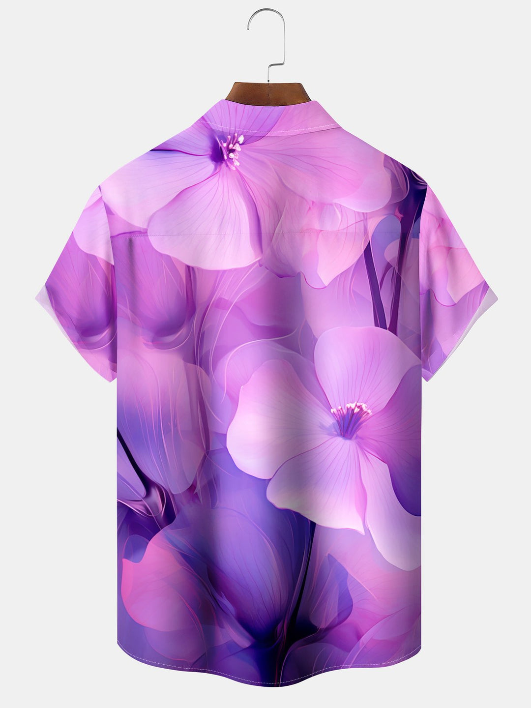 Alohadaddy® Casual Floral Gradient Art Print Pockets Wicking Hawaiian Shirt Big &amp; Tall
