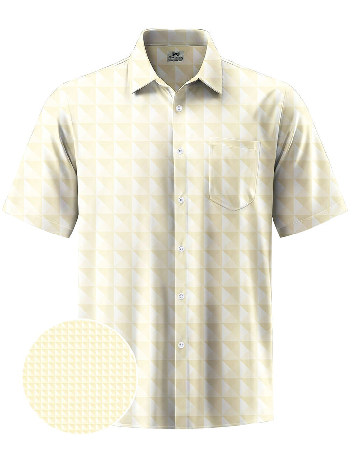 Alohadaddy® Casual Geometric Art Print Chest Pocket Men&