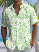 Alohadaddy® Hawaiian Leaf Art Print Chest Pocket Men's Short Sleeve Shirt Big & Tall