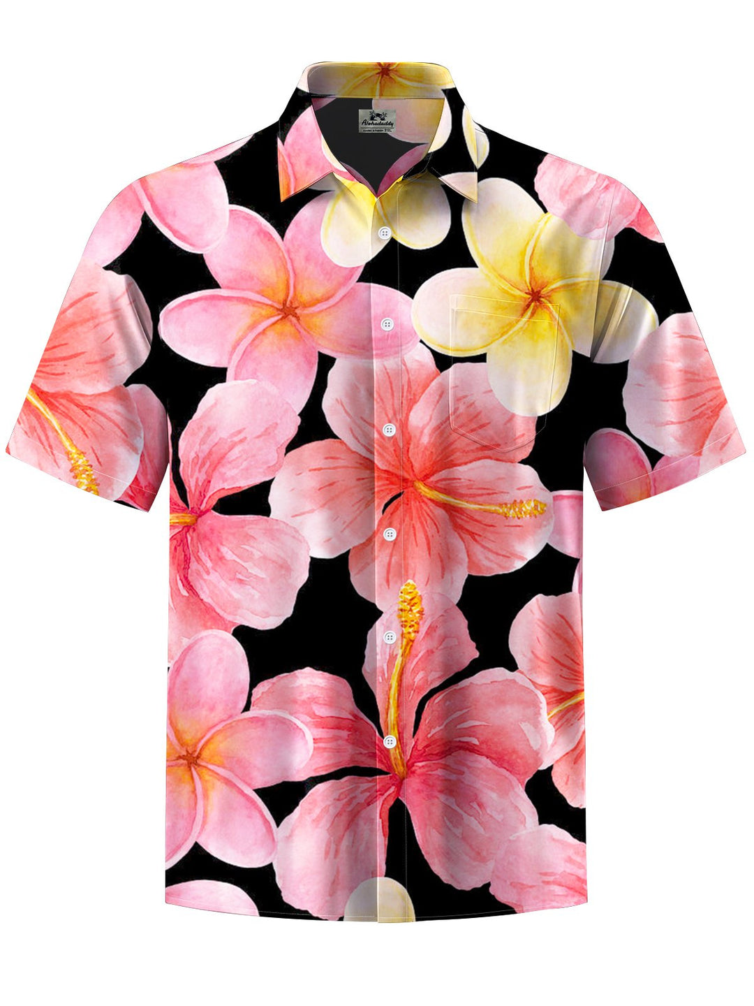 Alohadaddy® Hawaiian Floral Art Print Chest Pocket Men&
