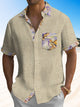 Alohadaddy® Casual Textured Floral Contrast Print Art Chest Pocket Men's Short Sleeve Shirt Big & Tall
