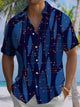 Alohadaddy® Casual Geometric Plaid Art Print Chest Pocket Men's Short Sleeve Shirt Big & Tall