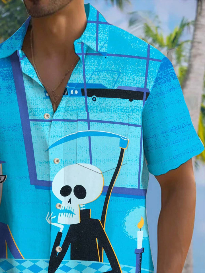 Alohadaddy® Vintage Atomic Death Art Print Pocket Stretch Men&