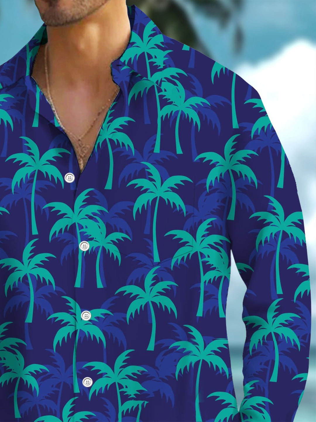 Alohadaddy® Hawaiian Palm Tree Art Print Pocket Stretch Men&