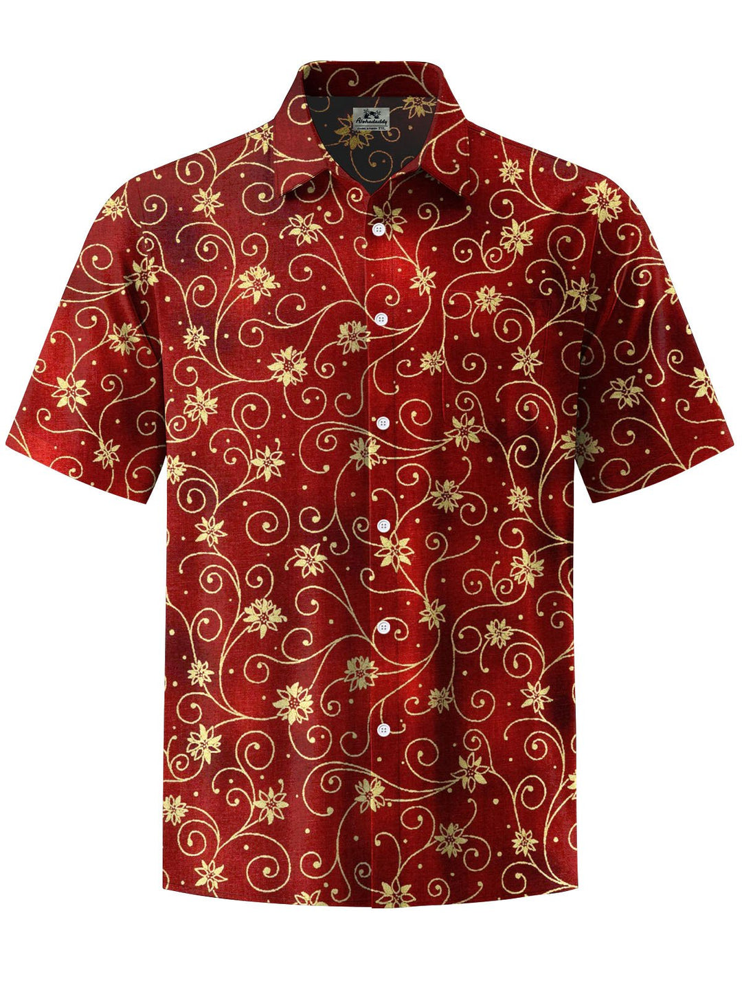 Alohadaddy® Holiday Christmas Floral Art Print Pocket Stretch Men&