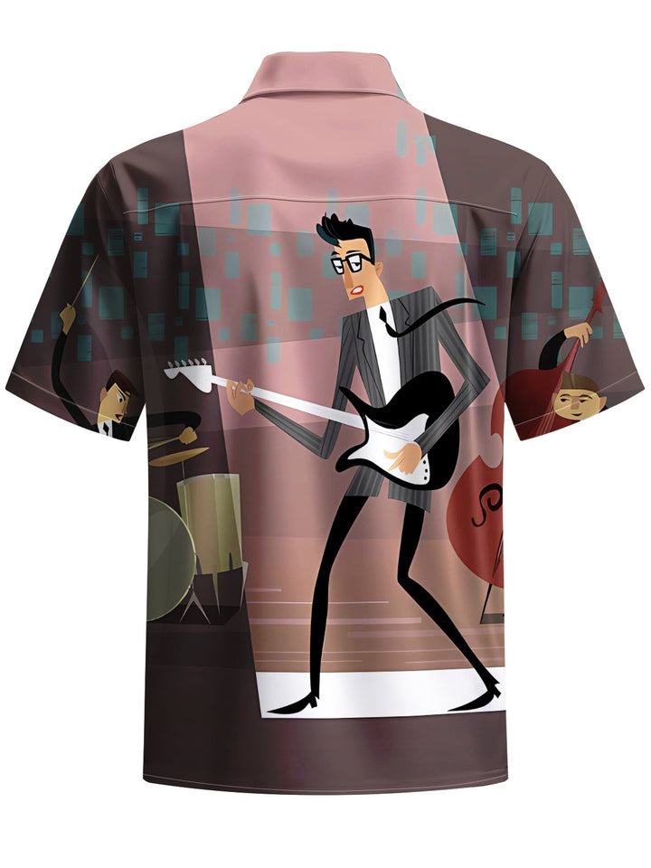 Alohadaddy® Retro 1950s Atomic Age Geometric Performance Print Men&